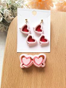 Molde cortador de arcilla para el Día de San Valentín, moldes cortadores de arcilla polimérica en forma de corazón para pendientes de cerámica suave DIY, herramientas de arcilla polimérica, regalo del Día de San Valentín - Cortador de arcilla del día de San Valentín - Ver 14