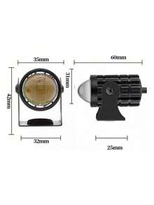 2-Piece Dual Color LED Headlights, 4 Modes, Waterproof Strobe Light With Switch For Motorcycles And Cars - Black - View 6