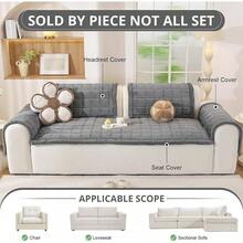 Sofa Covers 2 Seater, Corner Sofa Cover L Shape, Pet-Friendly Couch Cover Furniture Protectors For Dogs, Thick Soft Corduroy Sofa Pads Fuzzy Couch Cushions For Pets, (Dark Grey, 70x150cm)