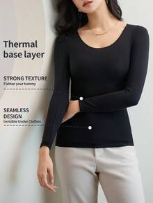 3件套女士保暖内衣上衣，轻薄柔软舒适无缝长袖修身打底衫，秋冬季