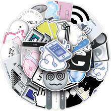 50pcs Vintage Computer Icon Symbols Stickers, Creative Decor For Mirror, Storage Box, Tablet - Multicolor - View 5
