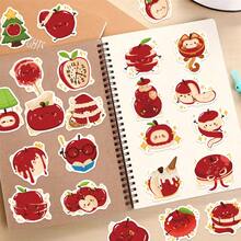 50pcs Red Apple Paradise Fruits Stickers Notebook Stationary Scrapbook Laptop Phone Guitar Kawaii Fruit Decal - Multicolor - View 10