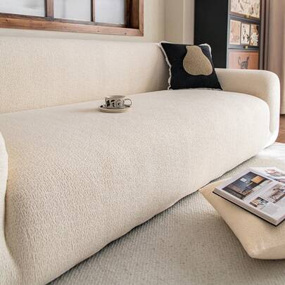 1件装柔软天鹅绒防刮沙发套，沙发罩，防尘沙发垫，简约防尘布靠背沙发套，防滑，防刮，四季通用，保护沙发