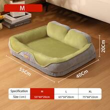 Nueva cama para perro de otoño/invierno cálida y gruesa, cama de mascota de moda para gatos, villa para gatos, alfombra de sofá para perros - Verde - Ver 8