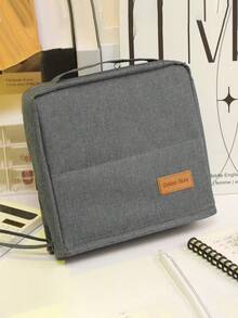 1 pieza Estuche de lápices plegable de gran capacidad, caja de almacenamiento de artículos de papelería con múltiples compartimentos para estudiantes, estuche de lápices portátil con asa de transporte lavable - Multicolor - Ver 10