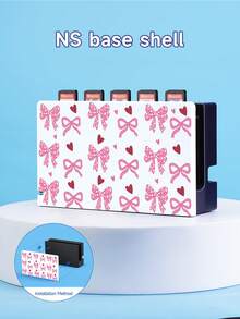 1 pièce Étui de protection avec motif nœud rose et cœur, compatible avec Switch/Switch 2, Switch 2 (2025)/Switch OLED/Switch NS/Switch Lite. Comprend un étui de rangement, un support avec fente pour carte, une housse de protection douce et agréable pour la peau. Meilleur cadeau pour les joueurs de Switch - Multicolore - Voir 10