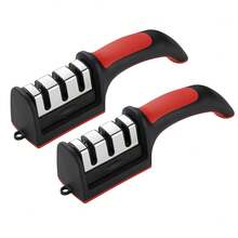 1pc 4-Stage Professional Knife Sharpener, Can Also Sharpen Scissors. Equipped With Tungsten Carbide, Diamond And Ceramic Sharpening Stones, Suitable For Kitchen Knives. Portable Sharpener, Fixed Angle Sharpener, Diamond Sharpening Stone Sharpener, Commercial Sharpener, Household Sharpening Tool, High-Quality Sharpener, Manual Sharpener, Multi-Stage Sharpener. An Ideal Choice For Cooking Enthusiasts And Home Chefs.