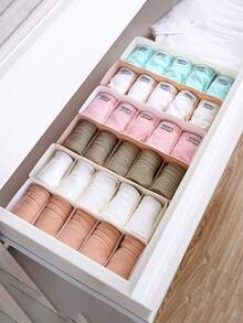 Multifunctional Drawer-Style Sock & Underwear Storage Box, Tabletop Snack Organizer. Perfect For Neatly Storing Underwear, Socks, Towels, Bibs, Snacks And Tea. Divided Compartments Keep Items Organized. Ideal Bedroom Storage Solution. Note: Due To Production Batch Differences, There May Be Minor Defects Or Stains, Which Is A Normal Phenomenon. - Multicolor - View 5