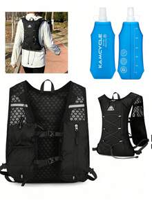 Running Hydration Vest With 1pc 500ml Soft Flask, Lightweight Hydration Pack, Running Vest For Women Men,Running Vest With Water Bottles, Hydration Vest With Storage Function, Adjustable Straps For Trail Running, Marathon, Cycling