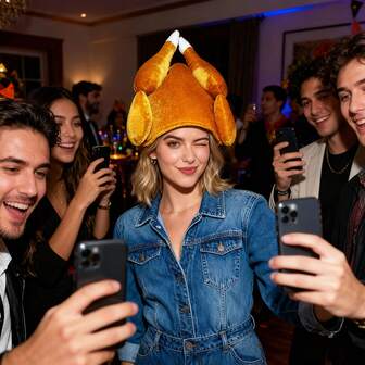 1pc,Funny Turkey Hat Thanksgiving Christmas Party Decor Headwear.