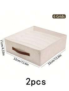 Minimalist Foldable Fabric Storage Box, Wardrobe, Vanity, Drawer Divider, Storage Bin, Bra Organizer, Autumn Decor, Home Decor, Bedroom Decor - Beige - View 13