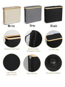 12 Rolls Toilet Paper Basket With Lid, Standalone Toilet Paper Holder And Bathroom Storage Box, Toilet Paper Holder, Bamboo Storage Basket, Toilet Paper Bin Home Bathroom Decor Bathroom Organizer Fall Decor Back To School - Multicolor - View 3