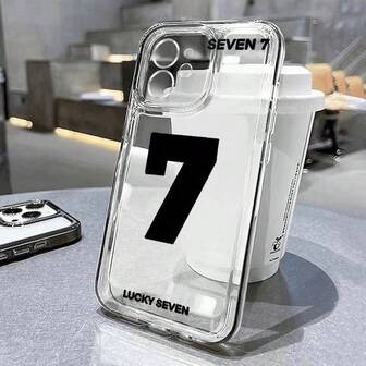 1pc Transparent Protective Case, SEVEN7 Shockproof Full Coverage TPU High-Quality Material Phone Case Compatible With IPhone 13, 14, 15, 16, 16 Pro, 16 Plus, 16 Pro Max, 17, 17 Pro, 17 Pro Max, 17 Air, 11, 12 Pro Max, X, XR, XS Max, 15 Pro Max, 7, 8 Plus, 13 Mini, 12 Mini, 13 Pro Max, 13 Pro, 11 Pro Max, SEVEN 14 Pro, 14 Plus, 15 Plus, Fashionable, Personalized
