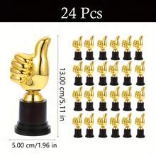 24个竖起大拇指的奖杯，用于表扬优秀学生、嘉奖员工，也可作为体育比赛道具或办公室派对礼品/配件。