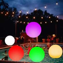 16 Color LED Inflatable Beach Ball With Remote Control - Reusable Rubber Glow Pool Ball For Party, Wedding And Engagement Events, White | Vibrant LED Lighting Decor, IP68 Waterproof, Luminous Party Supplies, Decoration - 彩色 - 查看 4