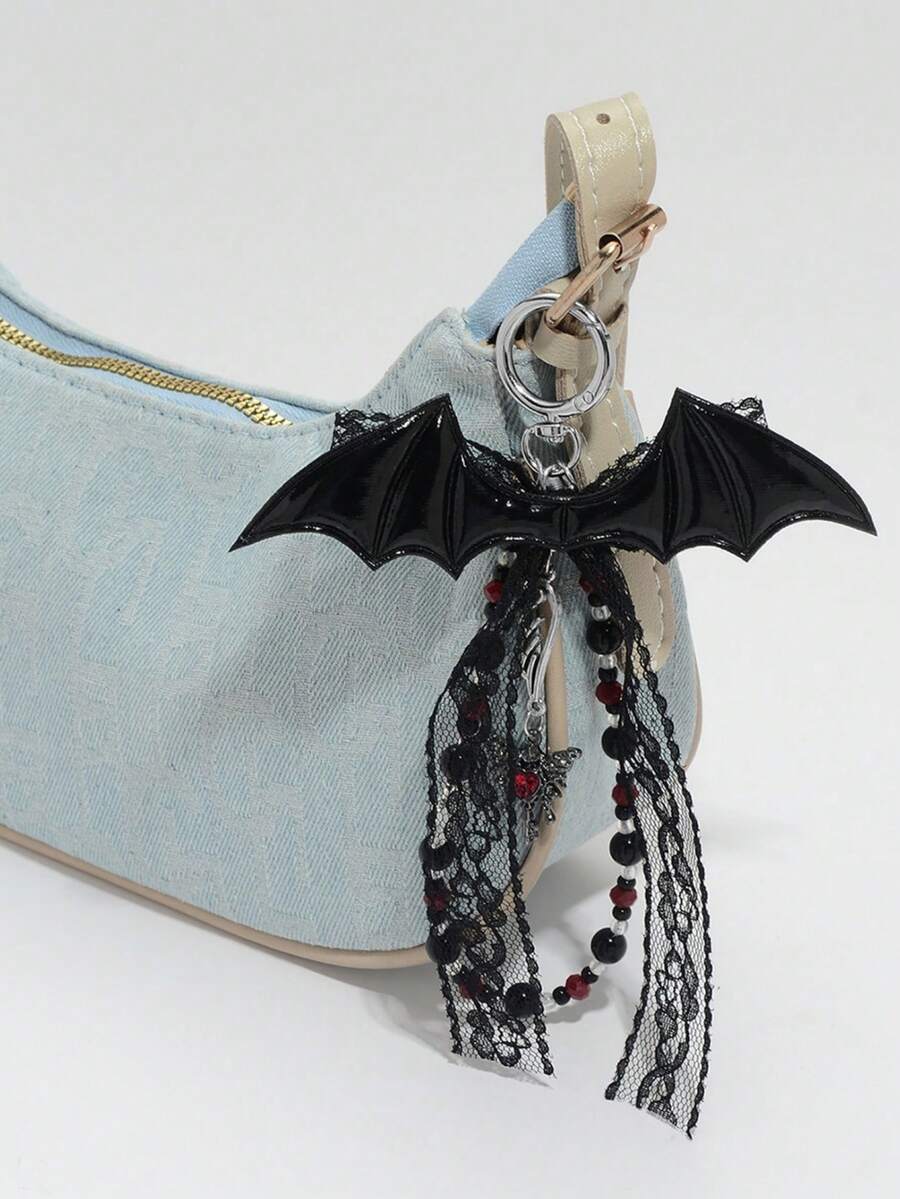 1 buc unic la modă stil gotic cuplu CCB cruce piele liliac dantelă arc DIY breloc - Multicolor - Vizualizare 1