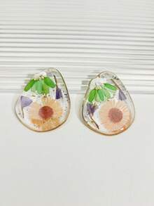 2 piezas Colgante de flor de 12 meses dulce, colgante de flor natural, colgante de flor transparente, para hacer joyas DIY y como colgante decorativo, adecuado como regalo de cumpleaños, regalo del Día de la Madre, se puede usar para collares, aretes, llaveros, encantos de bolso - Colgante de flor de cumpleaños - Ver 7