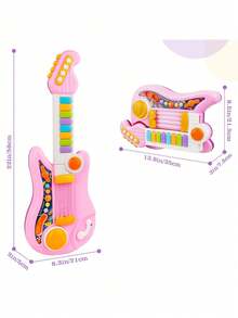 2-In-1 Children's Electric Guitar Toy, Foldable, Guitar & Piano Dual-Use, Suitable For Beginners, Early Education Toy, Children's Gift/Christmas Gift - Pink - View 11