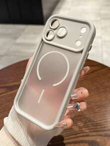 Translucent Matte Camera Protection Magnetic Wireless Charge Phone Case Compatible With IPhone 17 ProMax 17Pro 17Air 17 16 15 14 13 12 11 Pro Max Armor Plus Back Cover - Grey - View 1