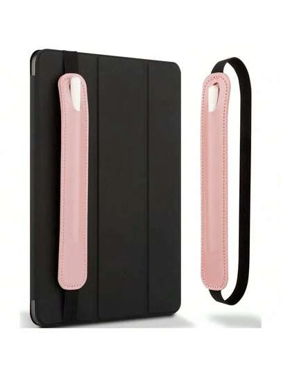 Goospery pennhållare kompatibel med Apple Pencil-fodral (1:a och 2:a generationen) styluspenna-fodral i PU-läder, tillbehör, resårband för alla surfplattor inklusive iPad Pro 12,9 11 tum Air 4 - rosa