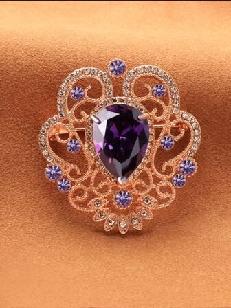 1개 패셔너블 럭셔리 유리 물방울 꽃 브로치, 여성 브로치