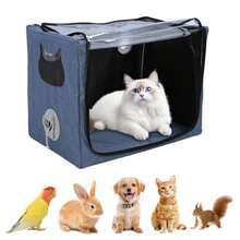 Gugxiom Nebulizador para Perro Nido Nebulizador para Mascotas Cámara de Oxígeno para Perros y Gatos con Doble Orificio 60 * 46 * 40cm - AzulOscuro - Ver 2
