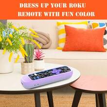 Case For Roku Voice Remote Pro, Cover For Roku Headphone Remote Rechargeable Controller Silicone Battery Cover Sleeve Skin Glow In The Dark Purple - Tím rực rỡ - Xem 3