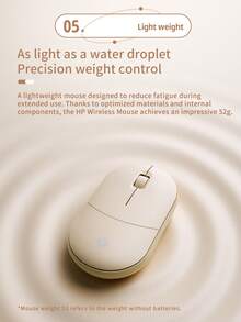 HP Wireless Silent Mouse - Ergonomic Right-Handed Design, 2.4GHz Stable Connection - Suitable For Desktop And Laptop Computers - Beige - View 8