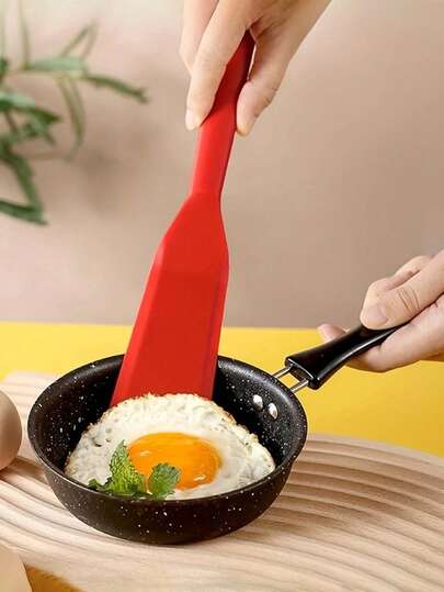 1pc Silicone Crepe & Egg Spatula, Multifunctional High-Quality Silicone Scraper, Baking Tool, Steak Turner Clip, Egg Spatula Clip - Long And Thin Spatula For Perfect Pancakes And Omelets - Kitchen Cooking Tool, Heat-Resistant Butter Knife, Mixing And Baking Utensil, Ideal Gift For Back To School, Campus Return, Graduation Season, Perfect Choice For Thanksgiving