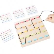 木製教育穿線遊戲，適用於手眼協調及幼兒教育校園、學生、文具、學用品 - 彩色 - 查看 9