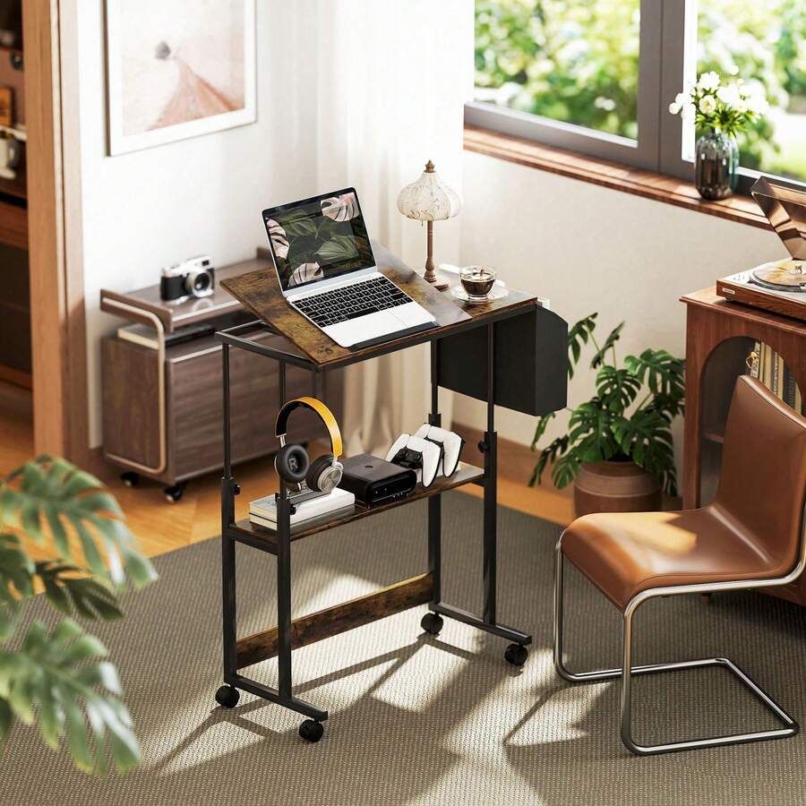 Faumrta Schreibtisch und Schubladenaufbewahrung - Rustikal-Braun - Übersicht 1