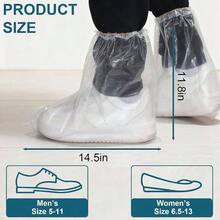 8 pares de fundas impermeables para zapatos de lluvia, desechables de plstico para zapatos de lluvia, antideslizante, cubierta de lluvia para interiores y exteriores, para zapatos, zapatos de - Mediano-8 pares + Transparente - Ver 3