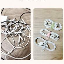 4pcs Silicone Cable Ties, Versatile Adjustable Data Cable Management Ties With Hook And Loop Straps, 3 Meters Long Cable Organizer, Computer Desk Wire Wrap Binder, Anti-Lost Earphone & Data Cable Organizer, Self-Locking Binding Straps