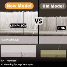 Living Room Rugs, Bedroom Rugs – Ultra Soft Plush Rug, Fluffy Shaggy Carpet, Washable Area Rug With Non-Slip Backing & 4 Free Grip Stickers, Modern Home Dorm Decor, Multiple Sizes 4x6 5x7 6x9 8x10 9x12 10x14, Black Rug - 象牙白 - 查看 6
