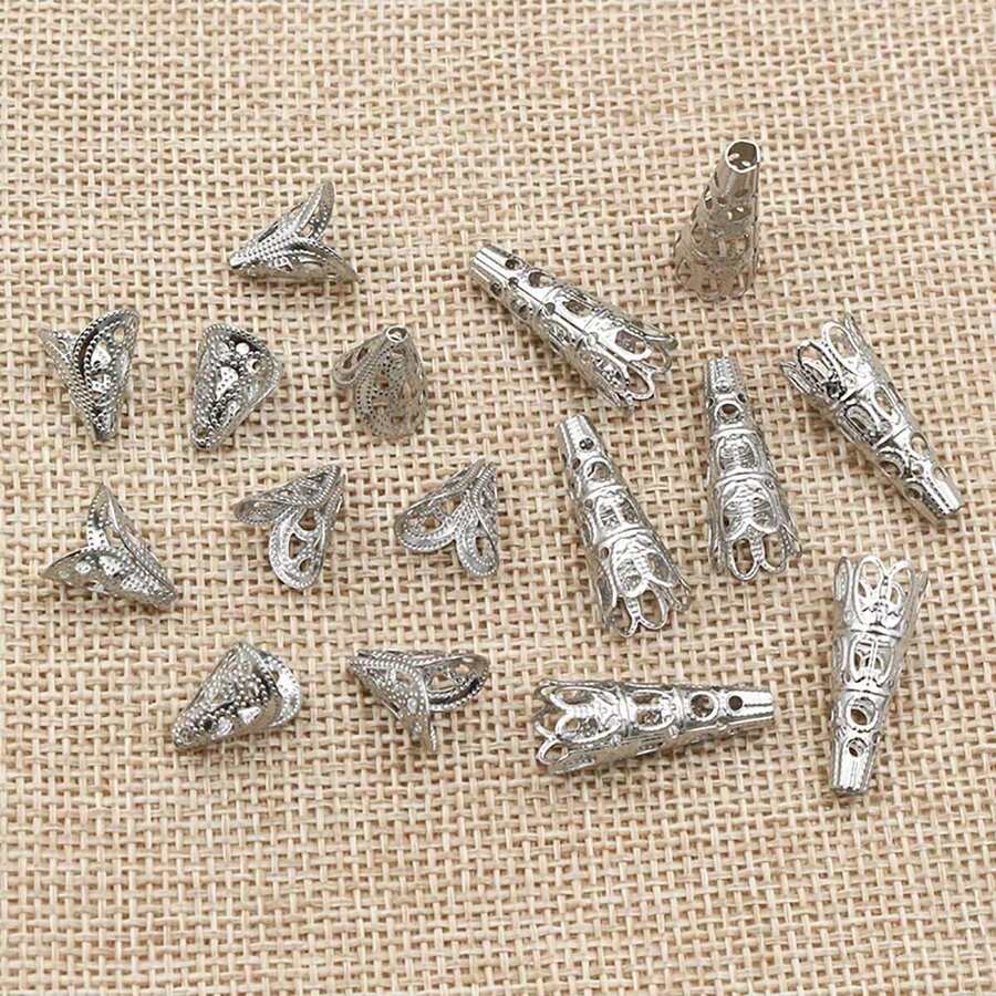 20个不锈钢珠帽，花形隔珠端帽，DIY珠宝制作配件，适用于项链、手链等饰品。