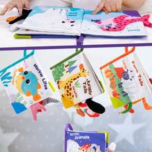 4 Themes Montessori Sensory Touch Fabric Books, Interactive Early Education Plush Toys, Suitable For 0-12 Months Newborns - Multicolor - View 8