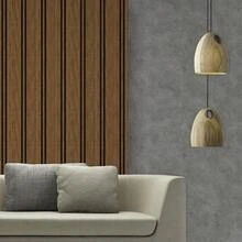 Adhesive Wallpaper With Ribbed Wood Pattern, Honey Oak Finish, Thick Strips - Multicolored 14 - View 4