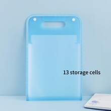 An Accordion File Organizer, Multi-Compartment Labeled File Organizer, Suitable For A4 Paper, For Receipts In Home And Office File Organization. - Blue and White - View 14