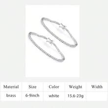 MDFUN Brățară tenis de 2,5 mm, brățară tenis din aur alb/aur galben de 18K placată cu zirconiu cubic pentru femei - Alb*2 - Vizualizare 18