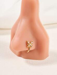 1 chiếc khuyên mũi giả kiểu Boho nhiều kiểu dáng dành cho nữ, mạ vàng, dạng kẹp, khuyên mũi giả đính đá CZ, không cần xỏ lỗ, trang sức quà tặng lễ hội, ngày Valentine. - Vàng - Xem 27