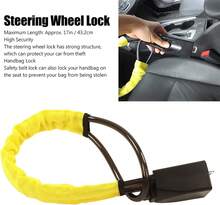 Candado para Volante, Candado para Volante con 2 Llaves, Antirrobo, Ajuste Universal, Candado para Cinturón de  para Coches, Vehículos, SUV, Carrito - negro - Ver 6