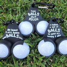 1pc 3D Printed Funny Golf Ball Holder, Black Golf Accessories, Sports Gift For Golfer