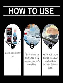 Homonth 玻璃除冰剂 - 汽车玻璃防冻、防雾、防尘清洁剂。快速溶解霜冻，保持清晰视野，有效防止玻璃结冰，适用于严寒环境，确保行车安全。 - 彩色 - 查看 12