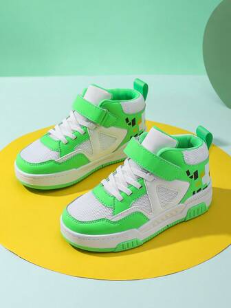 1 Pair Fashionable Sports Shoes For Boys & Girls, Mesh Fabric Upper, Comfortable & Breathable, Non-Slip Durable Outsole