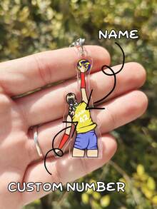 1pc Personalized Sports Keychain. Basketball Jersey Keychain, 2D Printed Keychain, Basketball, Volleyball, Sports Jersey Keychain, Sports Keychain, Sports Gift, Gift For Her/Him, Birthday Gift, Gift For Girlfriend/Boyfriend