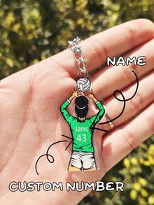 1pc Personalized Sports Keychain. Basketball Jersey Keychain, 2D Printed Keychain, Basketball, Volleyball, Sports Jersey Keychain, Sports Keychain, Sports Gift, Gift For Her/Him, Birthday Gift, Gift For Girlfriend/Boyfriend