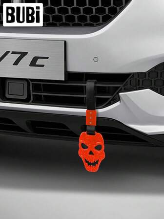 Asa de agarre con diseño de calavera de diablo para accesorios universales de asiento delantero y trasero del automóvil