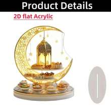 Nuevo adorno de acrílico 2D en forma de castillo de luna, regalo decorativo para escritorio para sala de estar, estudio, dormitorio, comedor, exterior - Multicolor - Ver 4