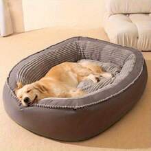 47-Inch/XXL Orthopedic Dog Bed, Foldable Pet Lounge Chair With Removable Washable Cover - Polyester Fiber, Suitable For Large Dog Breeds, Comfortable Sleep, All-Season Use, Extra-Large Dog Mattress - 灰色 - 查看 6