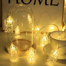 1 PC Lantern String Lights - Battery Operated Mubarak Decor With 10/20/30/40 LED Lights For Home, Garden, Party & Festival Celebration - Kareem Palace Theme Decoration - Warm White - View 5